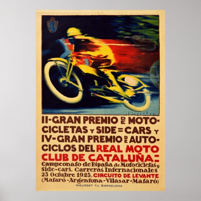 Poster Gran Premio De Moto GP Motorcycle Racya (Frente)