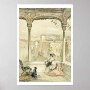 Poster Granada (Alhambra), chapeia 9 'dos esboços de Spa