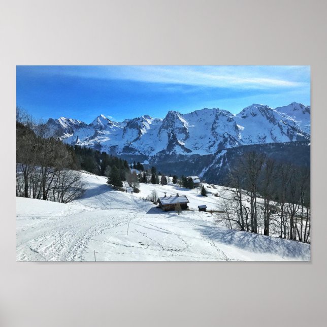 Poster Grand Bornand, Haute-Savoie, Alpes franceses Poste (Frente)