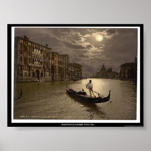 Poster Grand Canal by moonlight, Venice, Italy