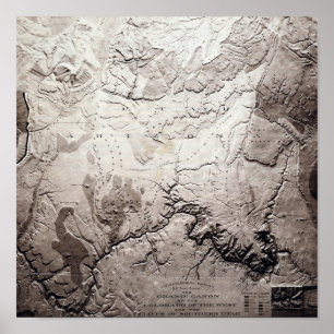 Poster Grand Canyon do Colorado e UtahPanorâmica Map