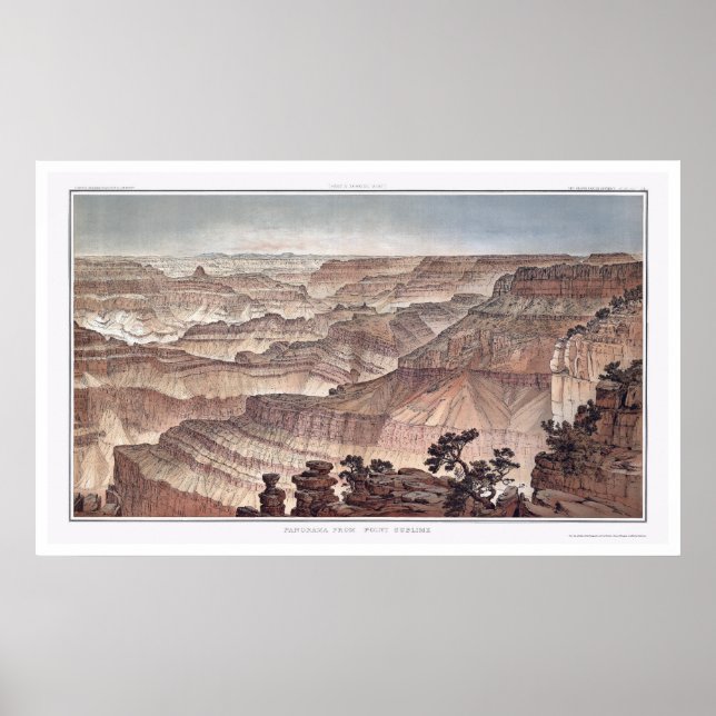 Poster Grand Canyon do Pt. Sublime por Dutton 1882C (Frente)