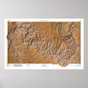 Poster Grand Canyon e mapa 1962 da vizinhança