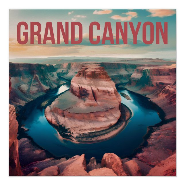 Pôster Grand Canyon EUA vintage (Frente)