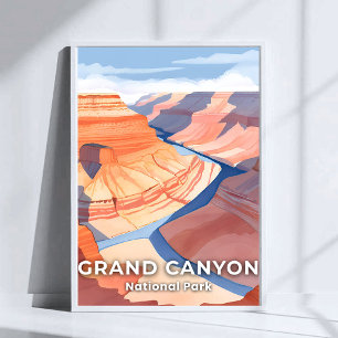 Poster Grand Canyon National Park Watercolor Viagem