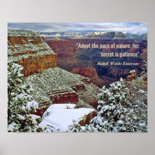 Poster Grand Canyon no inverno com citações de Emerson