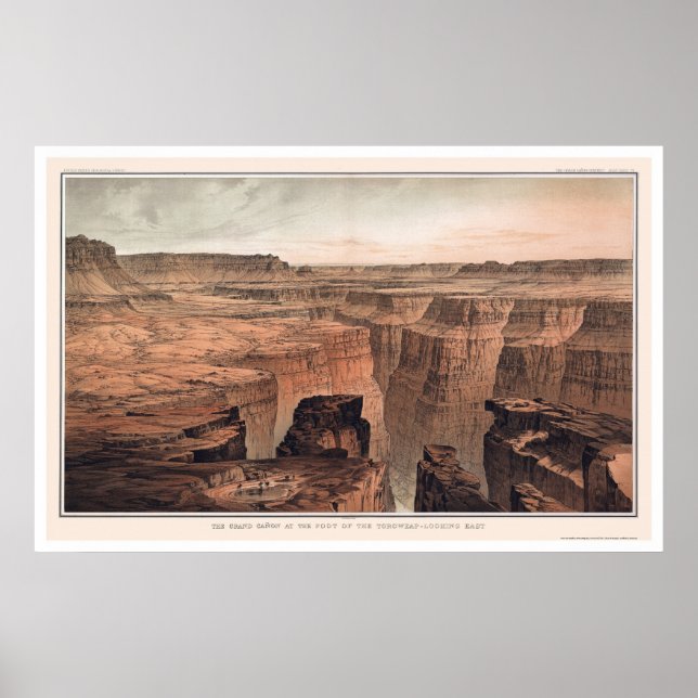Pôster Grand Canyon no Pé de Toroweap 1882 (Frente)