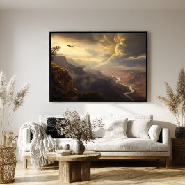 Poster Grand Canyon Radiance: Sovindo o brilho do pássaro