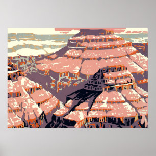 Poster Grand Canyon Western Graphic Art American