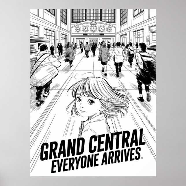 Poster Grand Central Todos Chegam Anime (Frente)