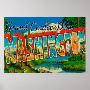 Pôster Grand Coulee Dam, Washington - Large Letter