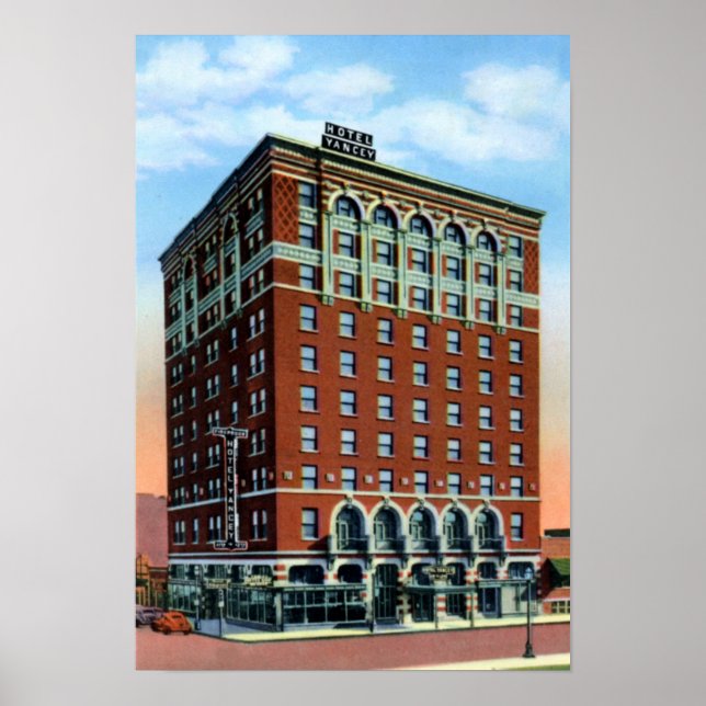 Pôster Grand Island Hotel Nebraska Yancy (Frente)