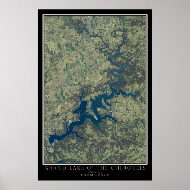 Poster Grand Lake O' the Cherokees Oklahoma Satellite (Frente)
