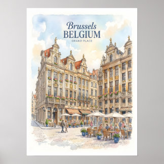 Poster Grand Place Histórico de Bruxelas