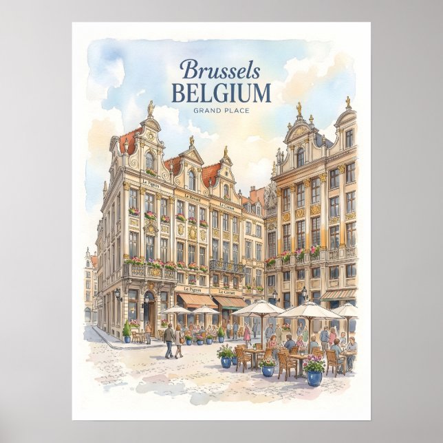 Poster Grand Place Histórico de Bruxelas  (Frente)