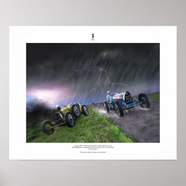 Poster Grand Prix Bugatti - 1er Juin 1930 (scène) (Frente)