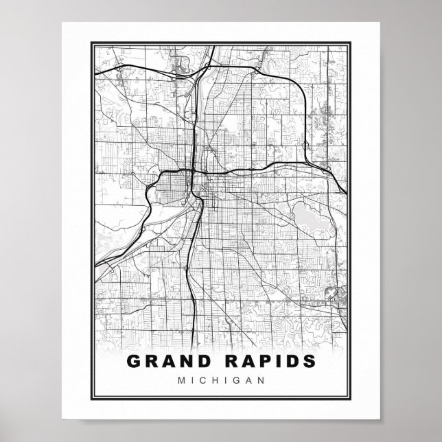 Poster Grand Rapids Map (Frente)