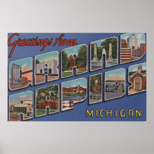 Poster Grand Rapids, Michigan - grandes cenas 2 da letra