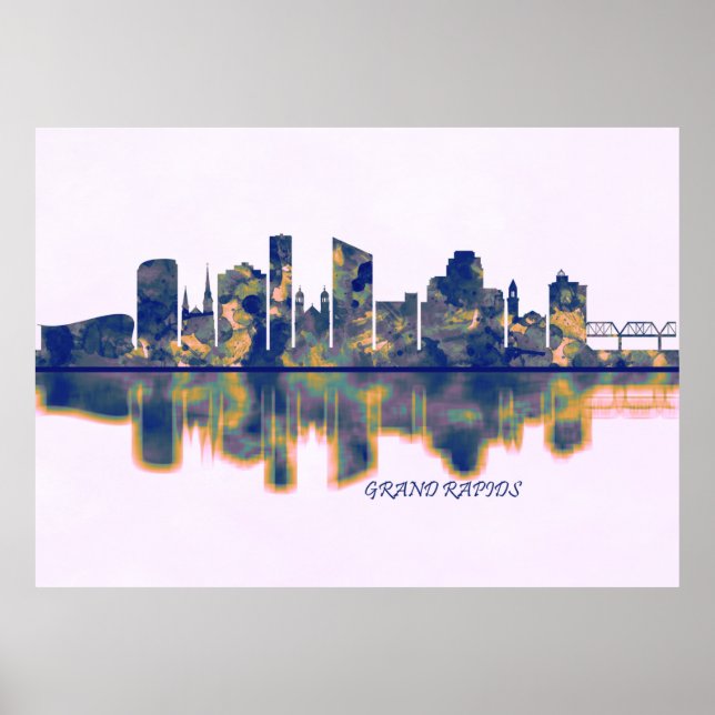 Poster Grand Rapids Skyline (Frente)