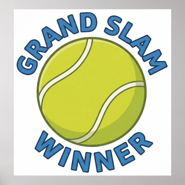 Poster Grand Slam Winner Tennis Ball Sports Champion (Frente)
