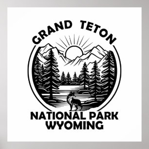 Poster Grand Teton montanhas Parque Nacional Wyoming