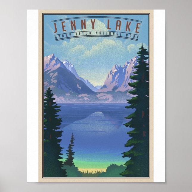 Poster Grand Teton National Park Litho Trabalho de arte P (Frente)