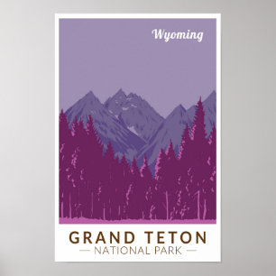 Poster Grand Teton National Park Teton Range Viagem Art