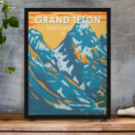 Poster Grand Teton National Park Wyoming Vintage<br><div class="desc">Grande trabalho de arte de vetor Teton em um design. O parque inclui os maiores picos da Faixa Teton,  assim como a maioria das seções de norte do vale conhecido como Jackson Hole.</div>