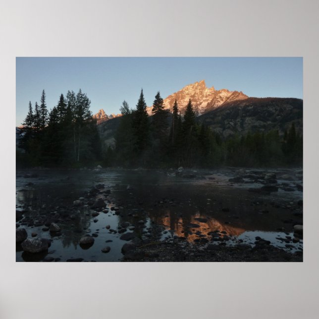 Pôster Grand Teton Sunrise em Cottonwood Creek (Frente)