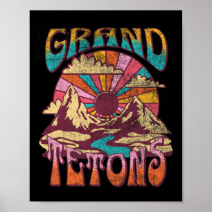 Poster Grand Teton Wyoming Natureza Caminhadas Montanhas