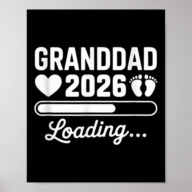 Poster Granddad 2026 Loading New Baby Pregnancy Reveal  (Frente)