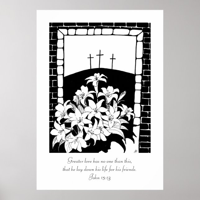 Pôster "Grande Amor" (John 15:13) (Frente)
