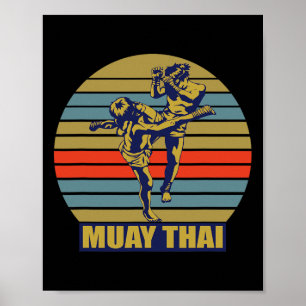 Poster Grande Artista Marcial de Muay Thai Kickboxing Tai