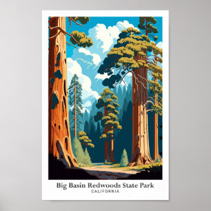 Poster Grande Bacia Sequoias Vermelhas - Ilustração de Vi