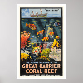 Poster Grande Barreira de Coral Queensland Austrália
