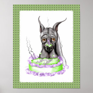 Poster Grande Bolo Negro de Bolo de Bolo de Noite