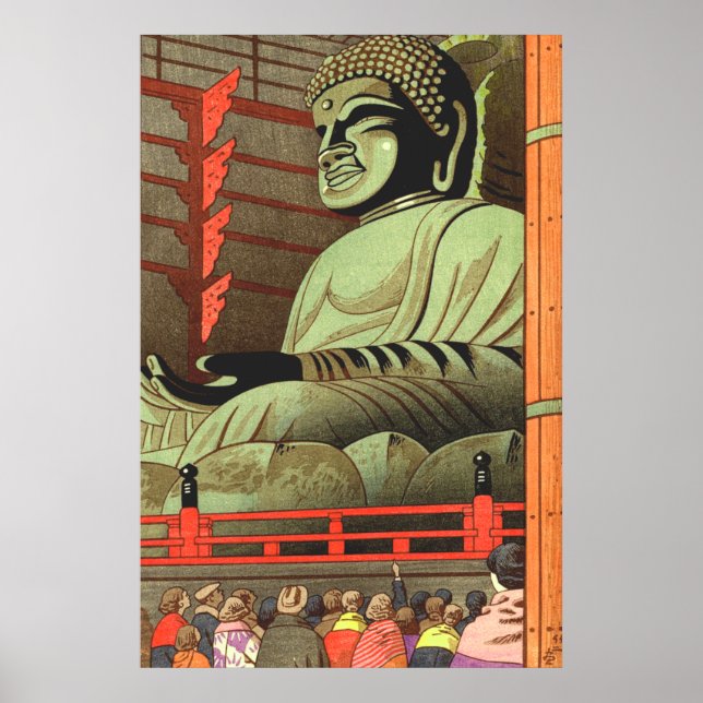 Poster Grande Buda Do Templo Todaiji Asano Takeji 1953 (Frente)