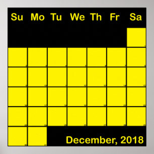 Poster Grande calendário do planejador de dezembro de 20