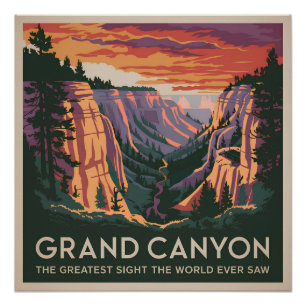 Pôster Grande Canyon EUA vintage