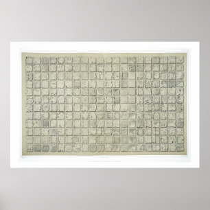 Pôster Grande chapa com escrita ideographic do Tem