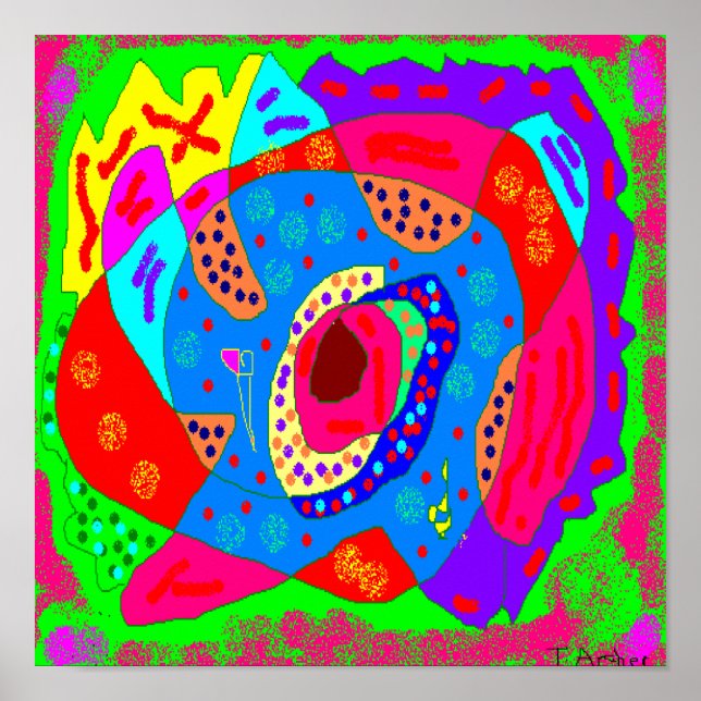 Poster Grande colorido, grande abstrato (Frente)
