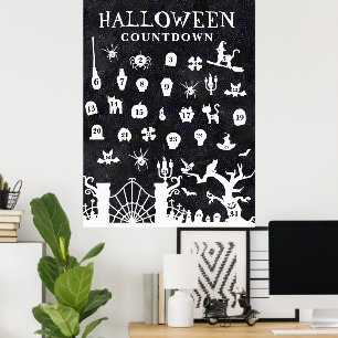 Poster Grande Contagem Regressiva de Halloween