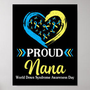 Poster Grande Coração Orgulhosa Nana Avó Mundo Abaixo Sín