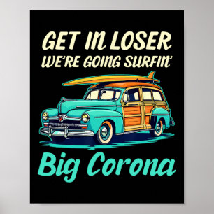 Poster Grande Corona Del Mar Praia Surf Menina Mulheres H