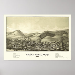 Pôster Grande curvatura, mapa panorâmico do PA - 1887