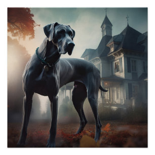 Pôster Grande Dane do Halloween Assustador