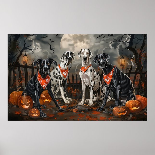 Poster Grande Dane Halloween Spooky (Frente)