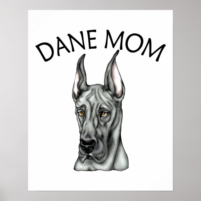 Poster Grande Dane Mãe Preta (Frente)