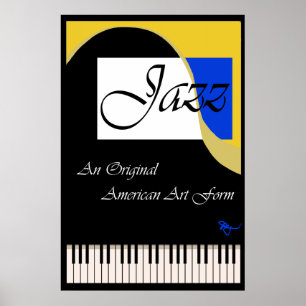 Poster grande do piano do jazz