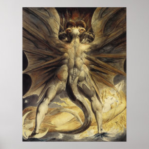 Poster Grande dragão vermelho por William Blake